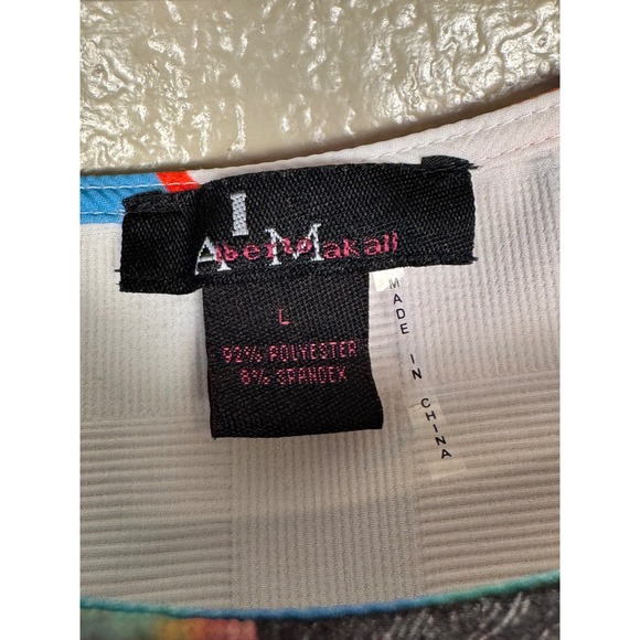 Alberto Makali Women's Patchwork Top Size L Colorful Artsy Boho - Picture 4 of 5